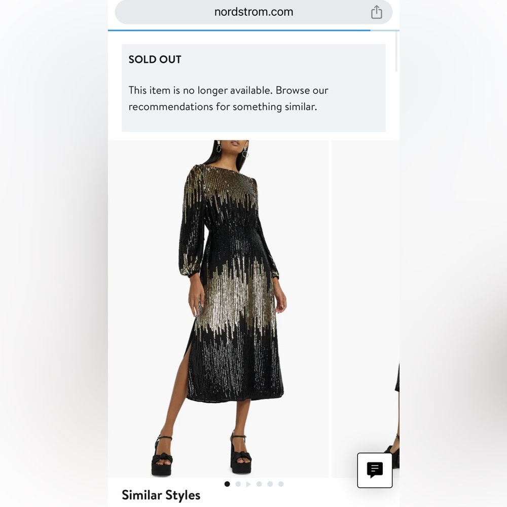 River island gold and black sequin dress